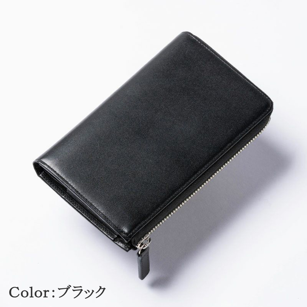 【キプリス】コンパクトハニーセル長財布(L字ラウンドファスナー束入)■シラサギレザー