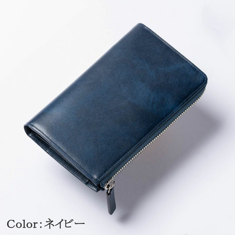 【キプリス】コンパクトハニーセル長財布(L字ラウンドファスナー束入)■シラサギレザー