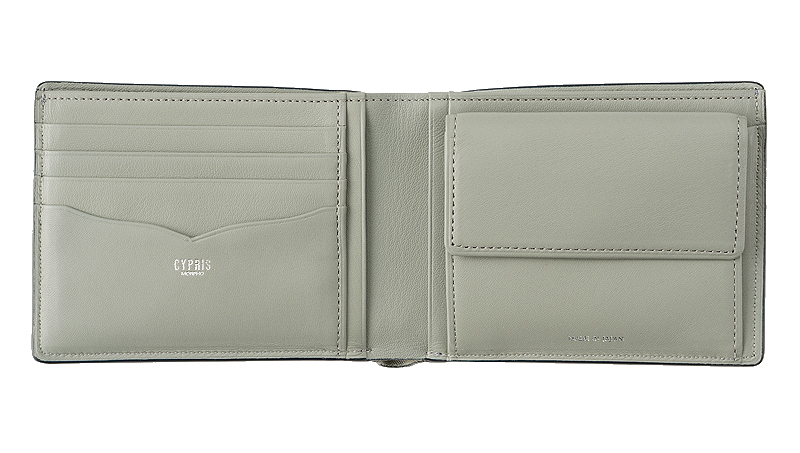【キプリス】二つ折り財布(小銭入れ付き札入)■スパークリングカーフ