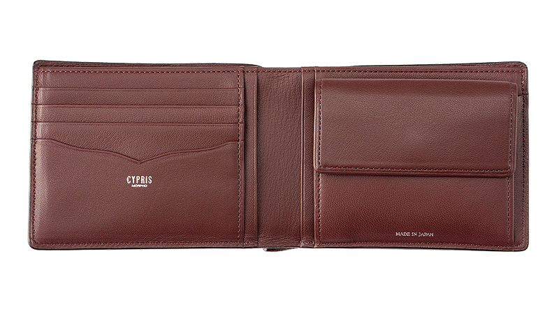 【キプリス】二つ折り財布(小銭入れ付き札入)■スパークリングカーフ