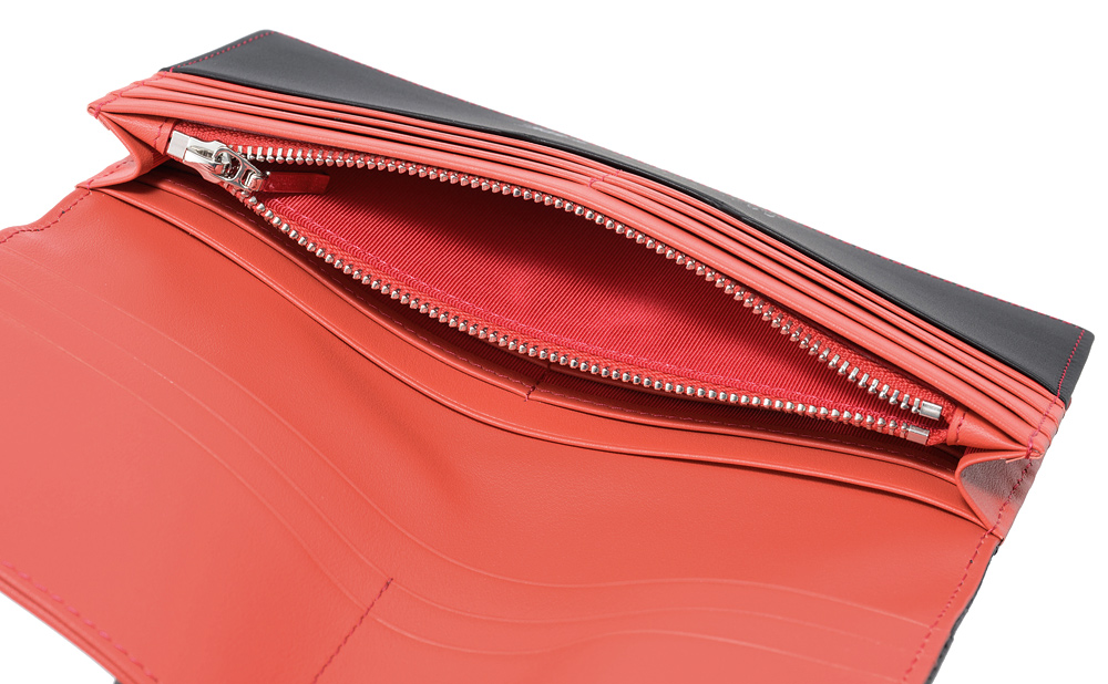 【ノイインテレッセ×HRC】長財布(小銭入れ付き通しマチ束入)■ＢＲ -Black＆Red-