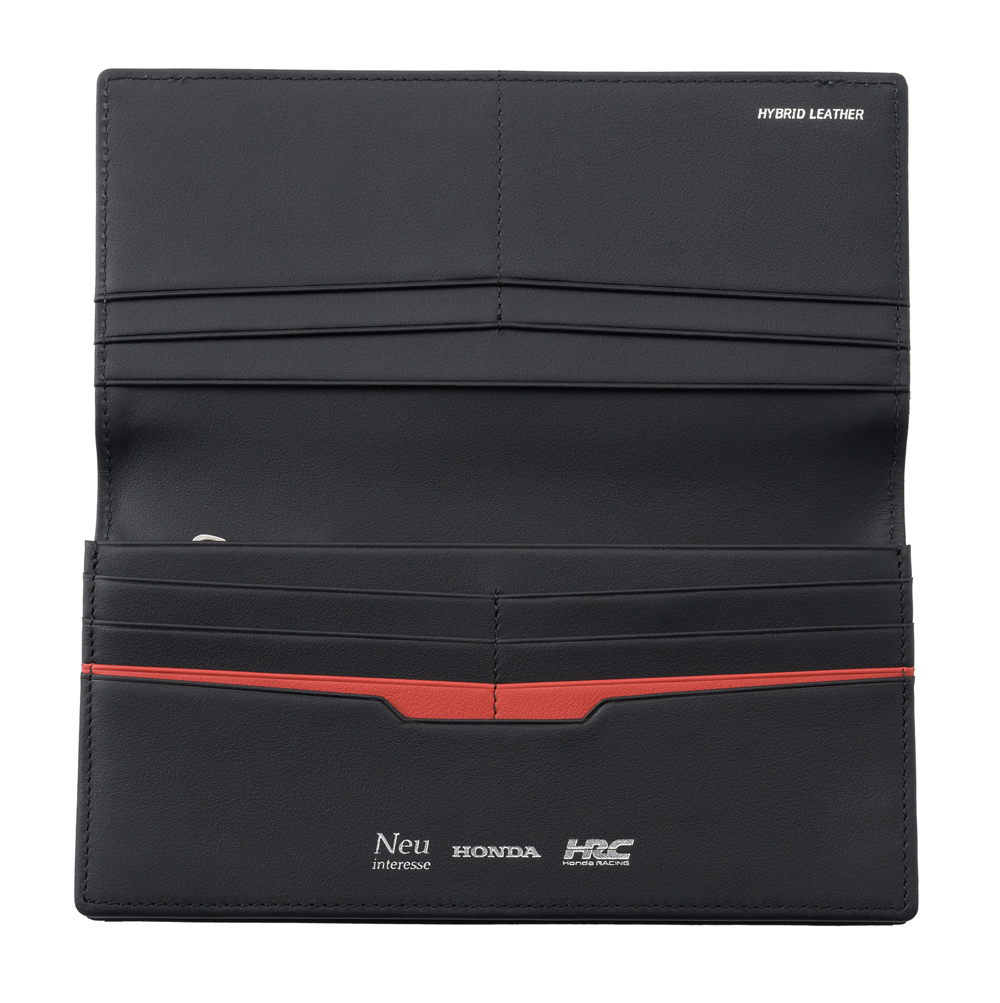 【ノイインテレッセ×HRC】長財布(小銭入れ付き通しマチ束入)■ＢＲ -Black＆Red-