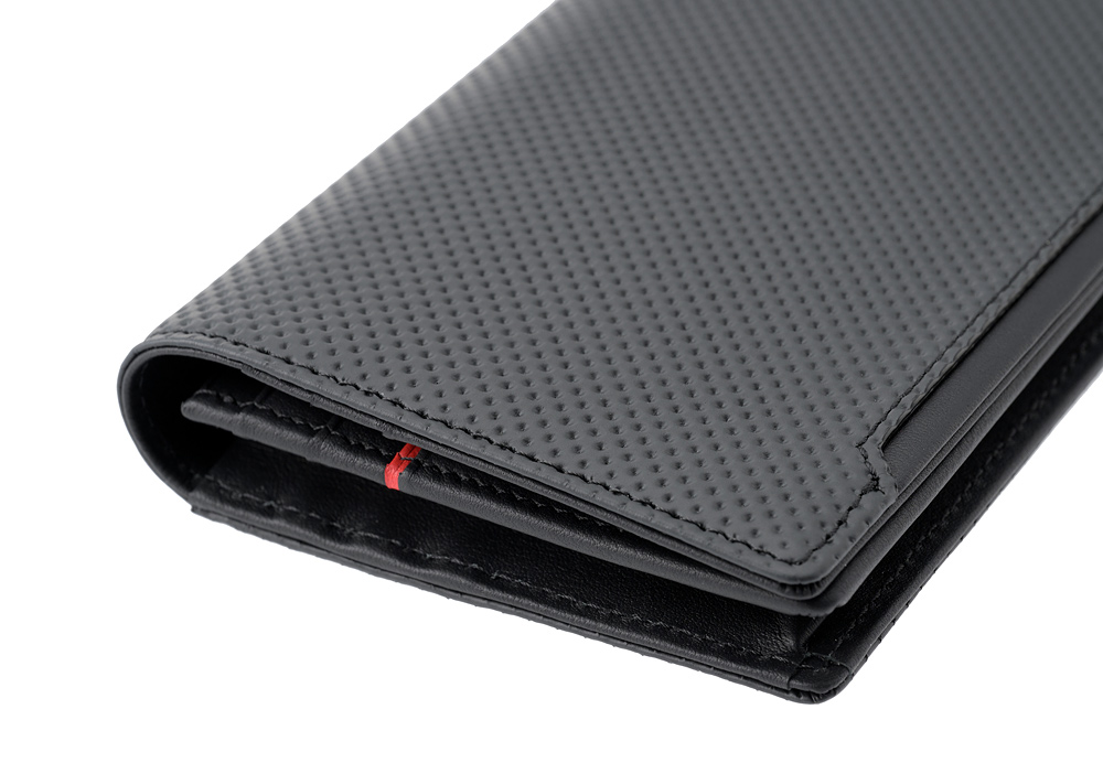 【ノイインテレッセ×HRC】長財布(小銭入れ付き通しマチ束入)■ＢＲ -Black＆Red-
