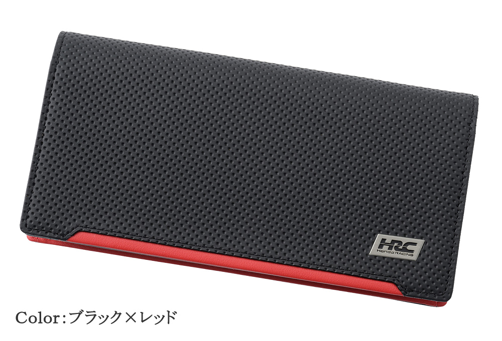 【ノイインテレッセ×HRC】長財布(小銭入れ付き通しマチ束入)■ＢＲ -Black＆Red-