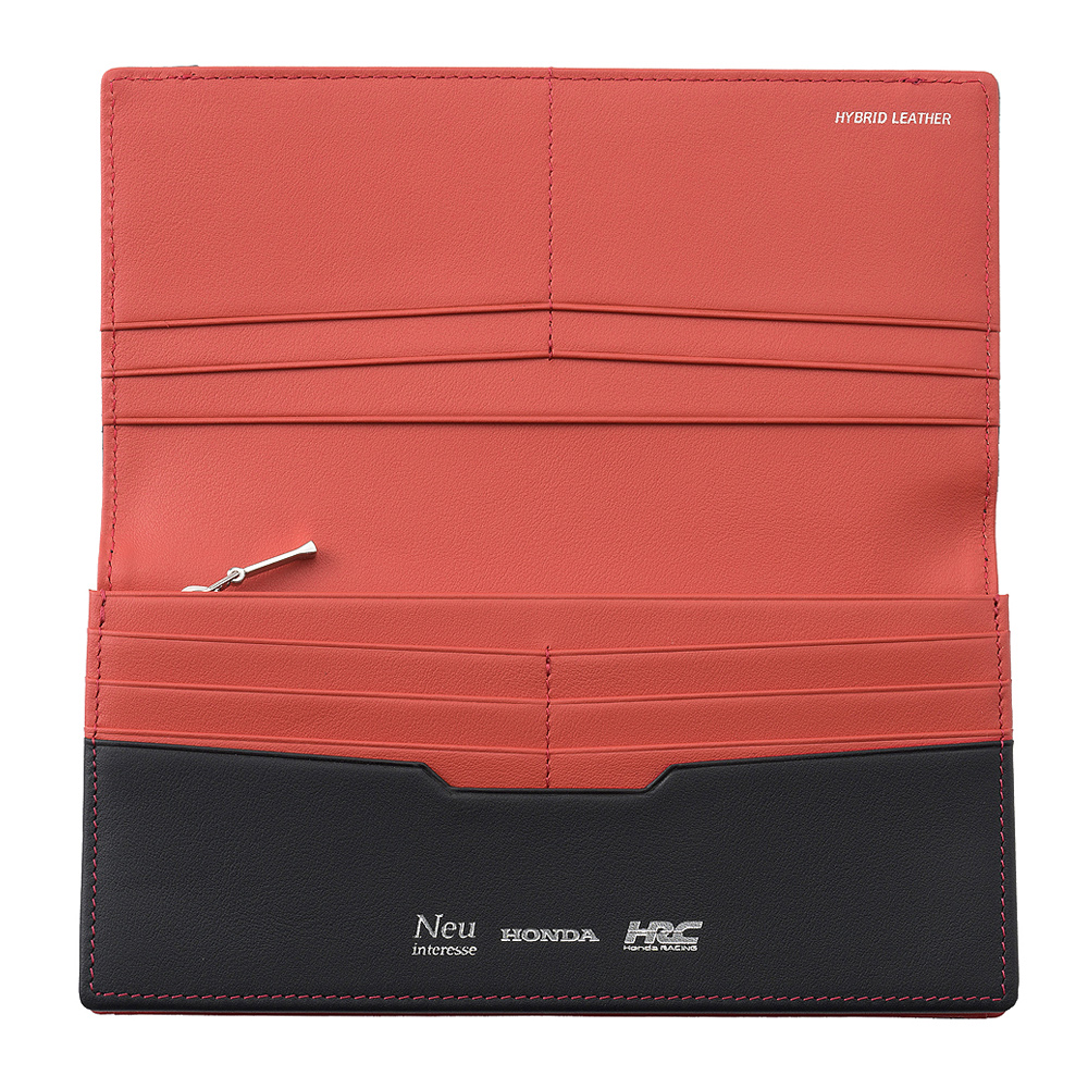 【ノイインテレッセ×HRC】長財布(小銭入れ付き通しマチ束入)■ＢＲ -Black＆Red-