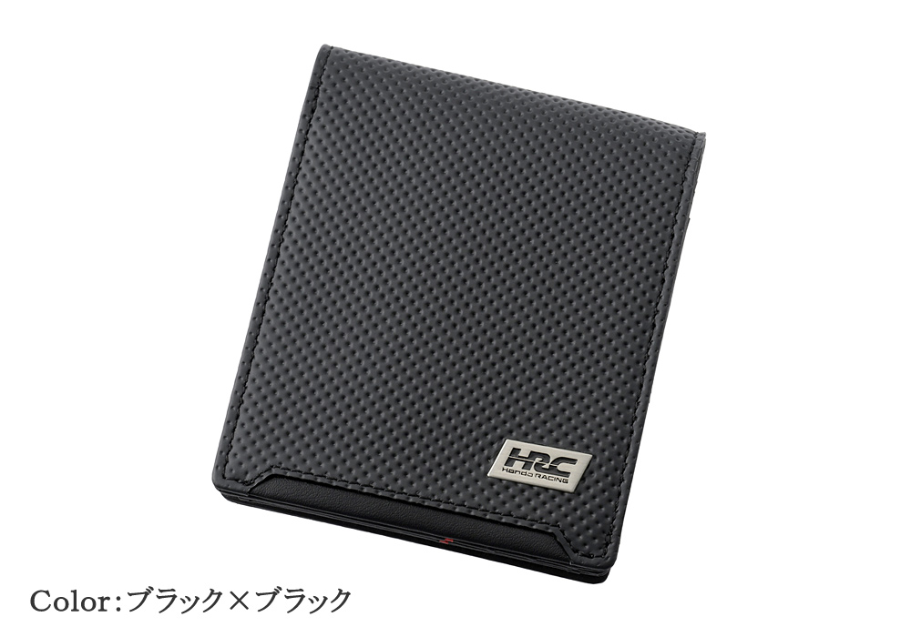 【ノイインテレッセ×HRC】二つ折り財布(外BOX小銭入れ付き札入)■ＢＲ -Black＆Red-