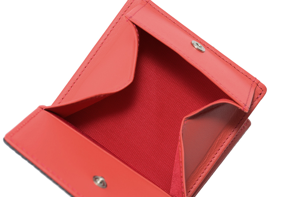 【ノイインテレッセ×HRC】二つ折り財布(外BOX小銭入れ付き札入)■ＢＲ -Black＆Red-