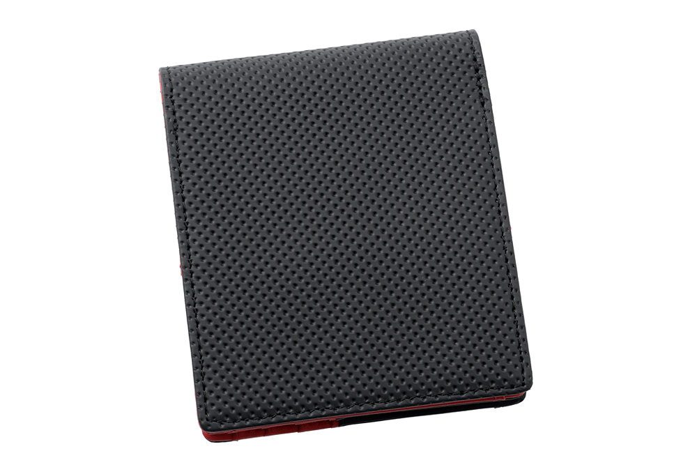 【ノイインテレッセ×HRC】二つ折り財布(外BOX小銭入れ付き札入)■ＢＲ -Black＆Red-