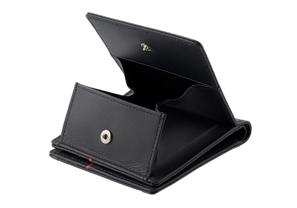 【ノイインテレッセ×HRC】二つ折り財布(外BOX小銭入れ付き札入)■ＢＲ -Black＆Red-