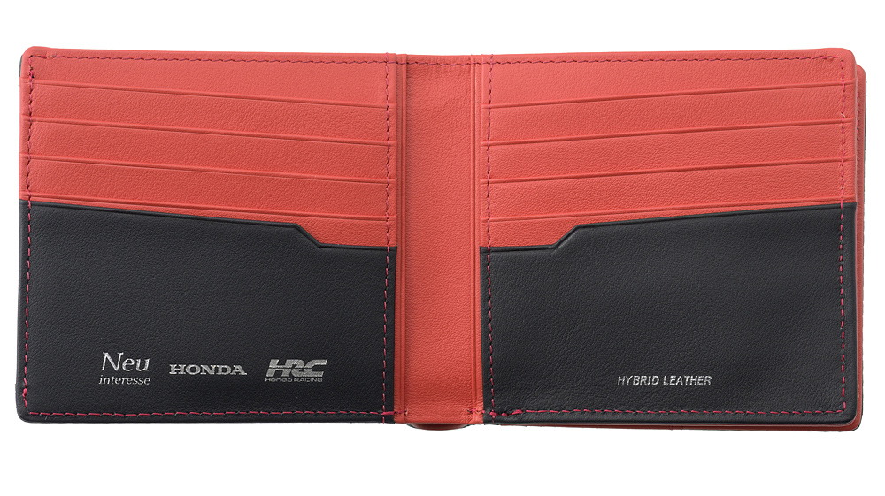 【ノイインテレッセ×HRC】二つ折り財布(外BOX小銭入れ付き札入)■ＢＲ -Black＆Red-