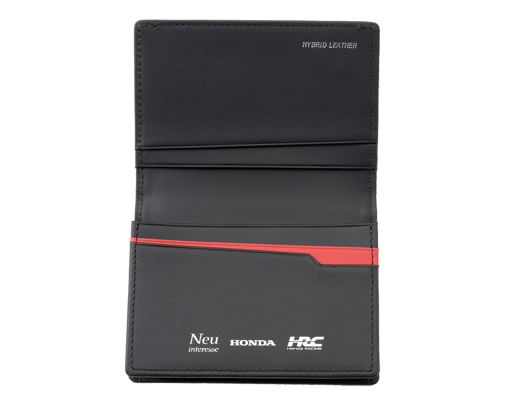 【ノイインテレッセ×HRC】名刺入れ(通しマチ)■ＢＲ -Black＆Red-
