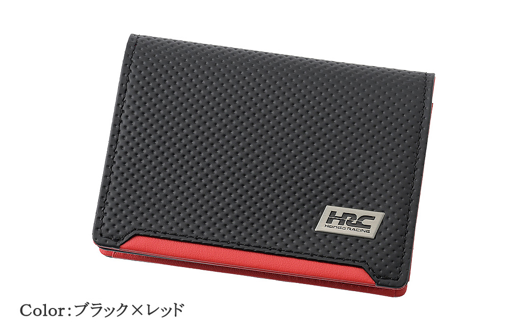 【ノイインテレッセ×HRC】名刺入れ(通しマチ)■ＢＲ -Black＆Red-