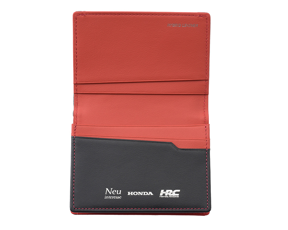【ノイインテレッセ×HRC】名刺入れ(通しマチ)■ＢＲ -Black＆Red-