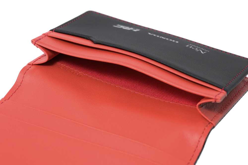 【ノイインテレッセ×HRC】名刺入れ(通しマチ)■ＢＲ -Black＆Red-