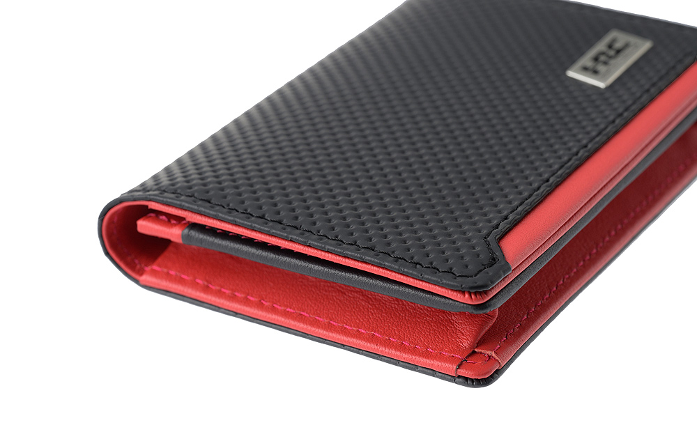【ノイインテレッセ×HRC】名刺入れ(通しマチ)■ＢＲ -Black＆Red-