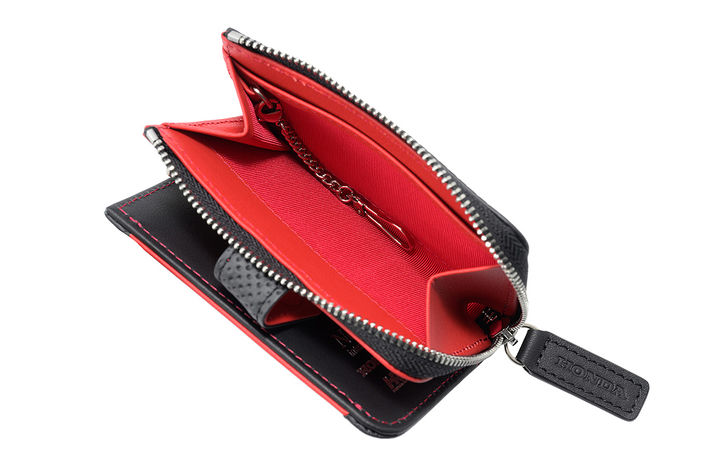 【ノイインテレッセ×HRC】小銭入れ付きキーケース■ＢＲ -Black＆Red-