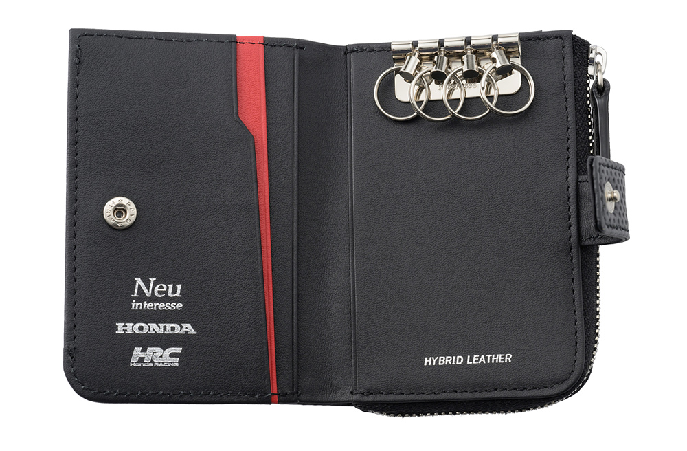 【ノイインテレッセ×HRC】小銭入れ付きキーケース■ＢＲ -Black＆Red-