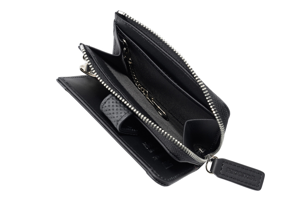 【ノイインテレッセ×HRC】小銭入れ付きキーケース■ＢＲ -Black＆Red-