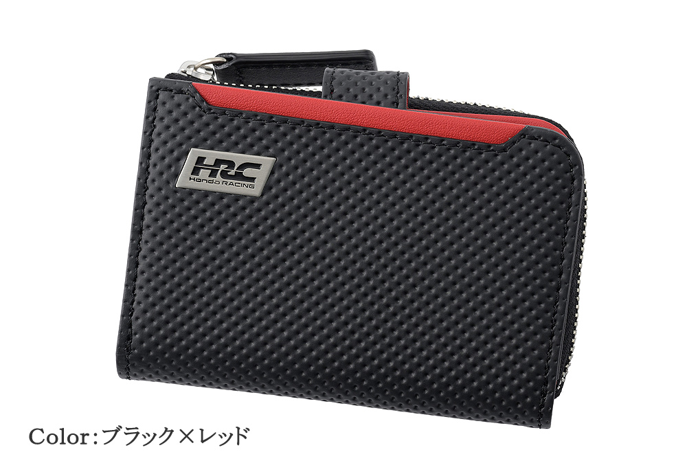【ノイインテレッセ×HRC】小銭入れ付きキーケース■ＢＲ -Black＆Red-