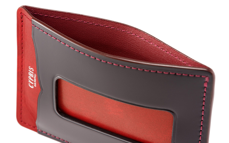 【キプリス】パス入れ■オイルシェルコードバン＆シラサギレザー