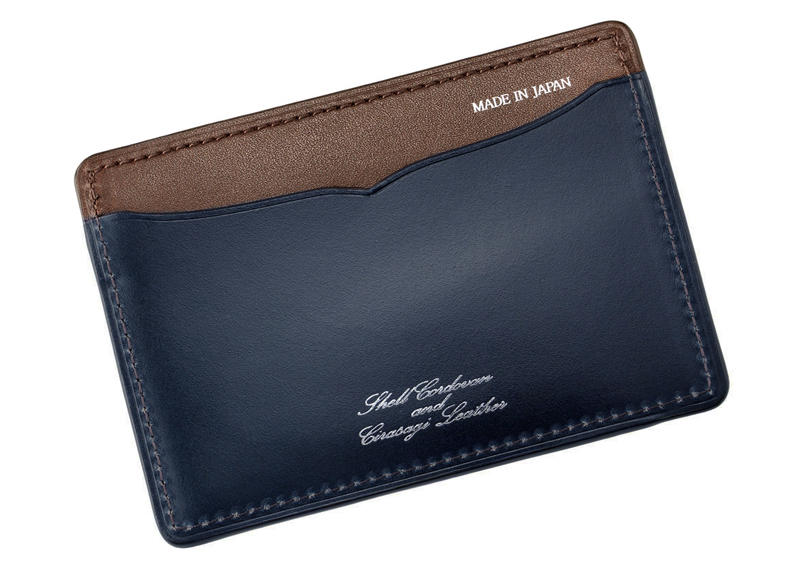 キプリス】パス入れ□オイルシェルコードバン＆シラサギレザー