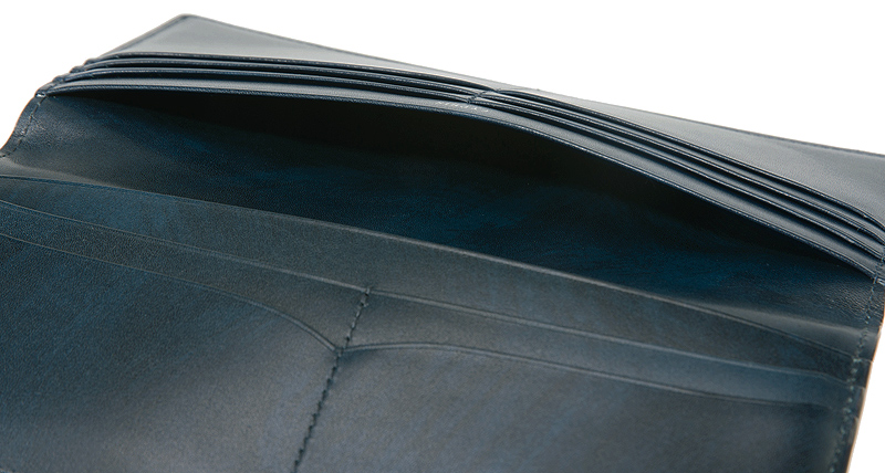 【キプリス】長財布(マチなし束入・小銭入れなし)■オイルシェルコードバン＆シラサギレザー