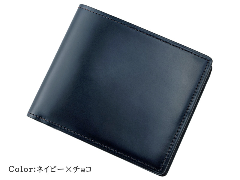 【キプリス】二つ折り財布(小銭入れ付き札入)■オイルシェルコードバン＆シラサギレザー