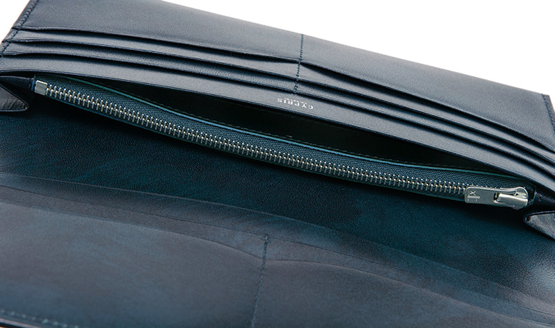 【キプリス】長財布(小銭入れ付きササマチ束入)■オイルシェルコードバン＆シラサギレザー