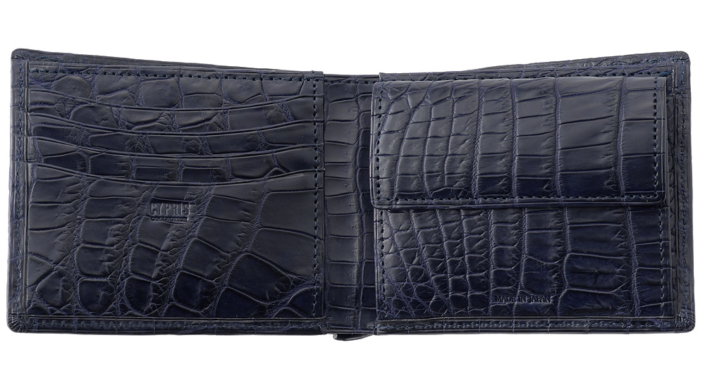 【CYPRIS COLLECTION】二つ折り財布(小銭入れ付き札入)■マットクロコダイル