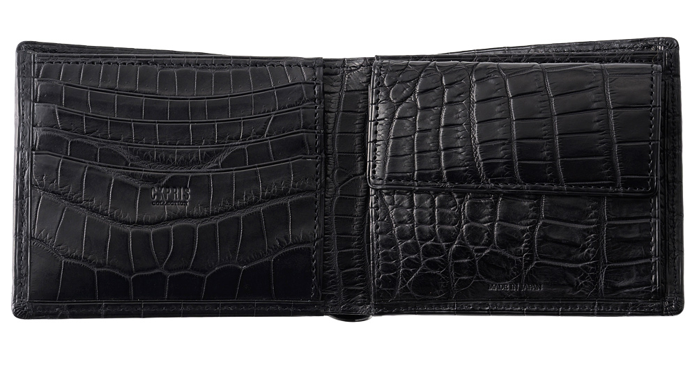 【CYPRIS COLLECTION】二つ折り財布(小銭入れ付き札入)■マットクロコダイル