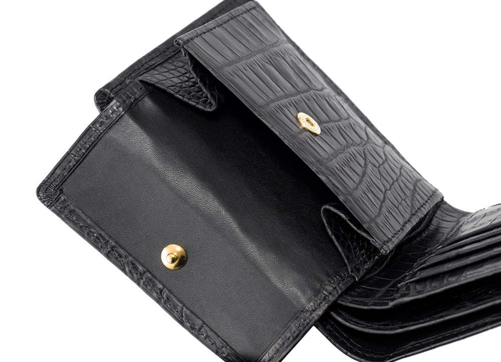 【CYPRIS COLLECTION】二つ折り財布(小銭入れ付き札入)■マットクロコダイル