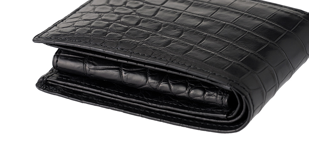 【CYPRIS COLLECTION】二つ折り財布(小銭入れ付き札入)■マットクロコダイル