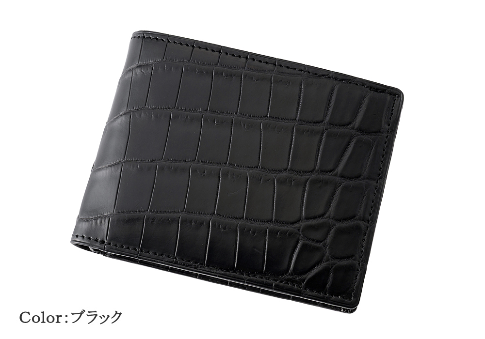 【CYPRIS COLLECTION】二つ折り財布(カード札入)■マットクロコダイル