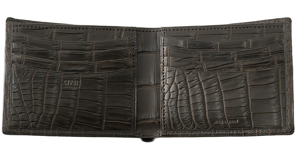 【CYPRIS COLLECTION】二つ折り財布(カード札入)■マットクロコダイル