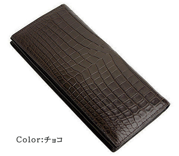 【CYPRIS COLLECTION】長財布(通しマチ束入・小銭入れなし)■マットクロコダイル