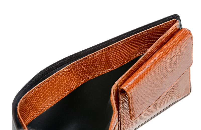 【CYPRIS COLLECTION】二つ折り財布(小銭入れ付き札入)■ボックスカーフ＆リザード