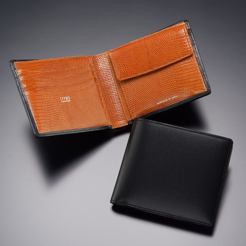 【CYPRIS COLLECTION】二つ折り財布(小銭入れ付き札入)■ボックスカーフ＆リザード [4251]
