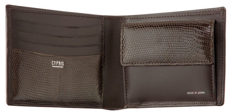 【CYPRIS COLLECTION】二つ折り財布(小銭入れ付き札入)■ボックスカーフ＆リザード２