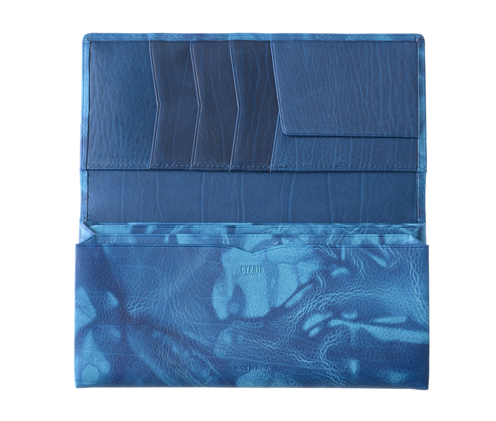 【キプリス】長財布(風琴マチ束入・単束付き)■AIZOME CALF