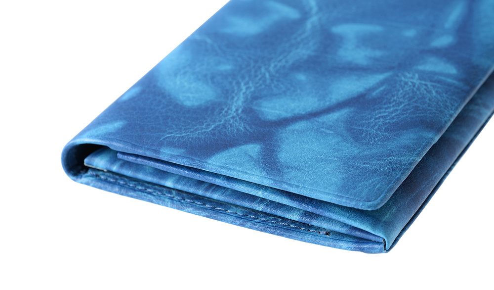 【キプリス】長財布(風琴マチ束入・単束付き)■AIZOME CALF