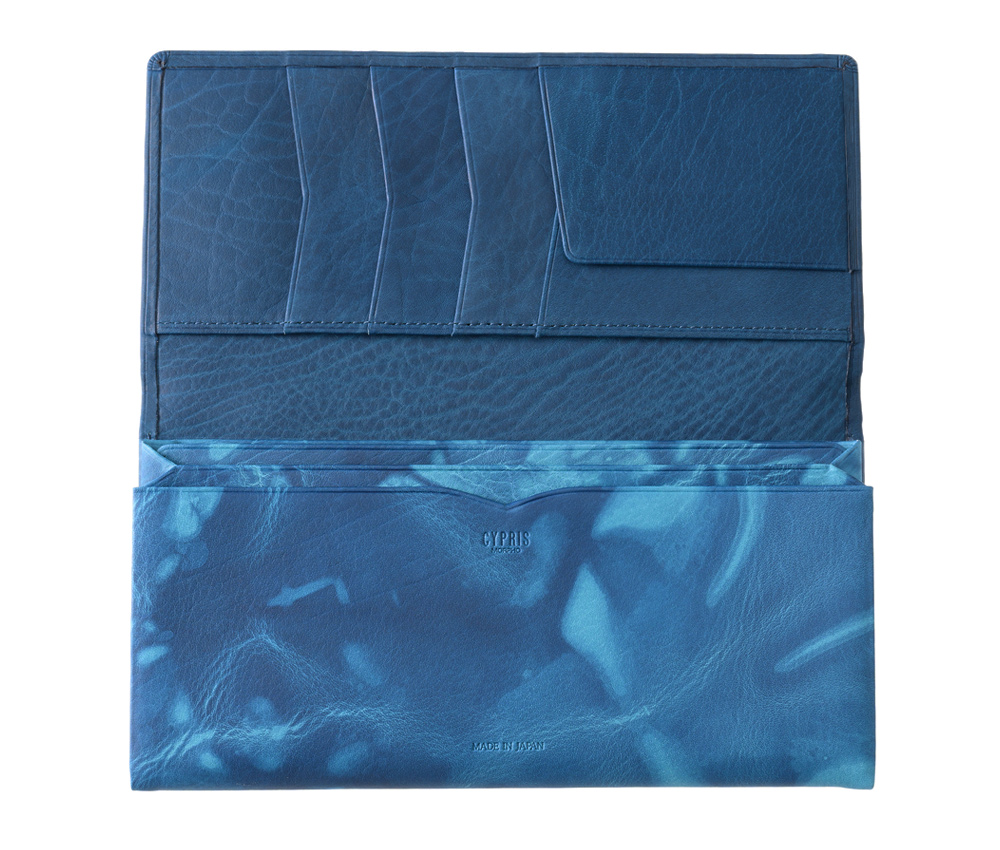 【キプリス】長財布(風琴マチ束入・単束付き)■AIZOME CALF
