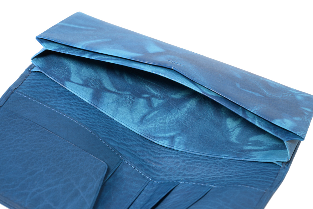 【キプリス】長財布(風琴マチ束入・単束付き)■AIZOME CALF