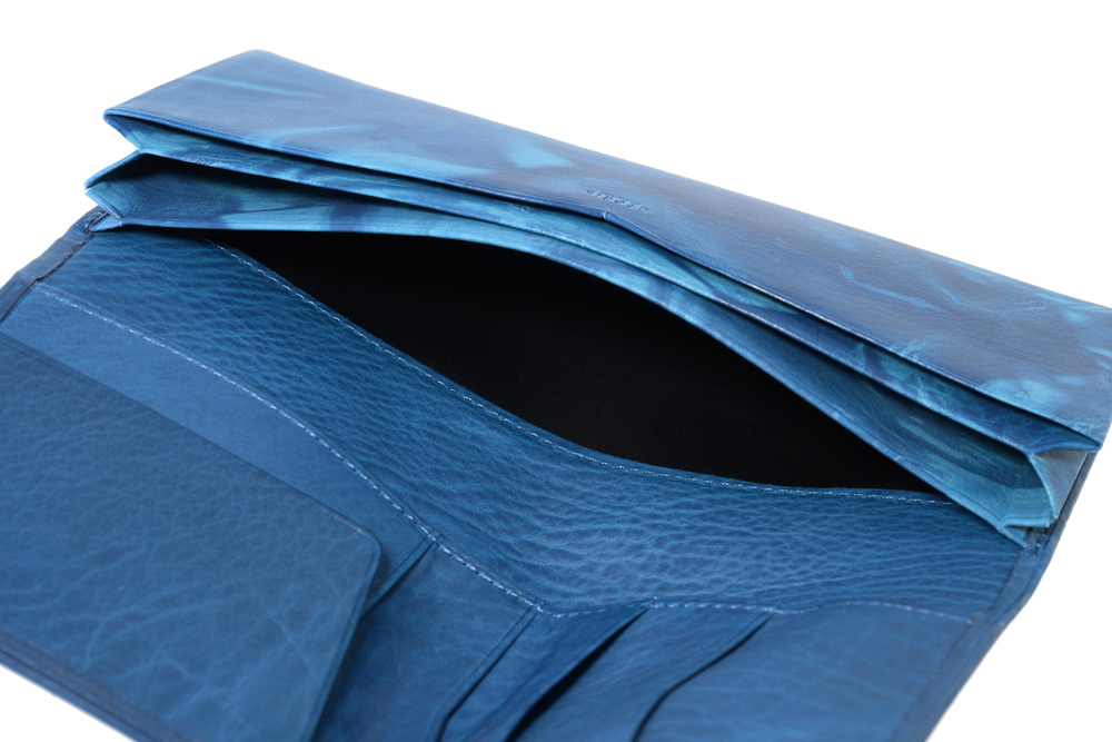 【キプリス】長財布(風琴マチ束入・単束付き)■AIZOME CALF