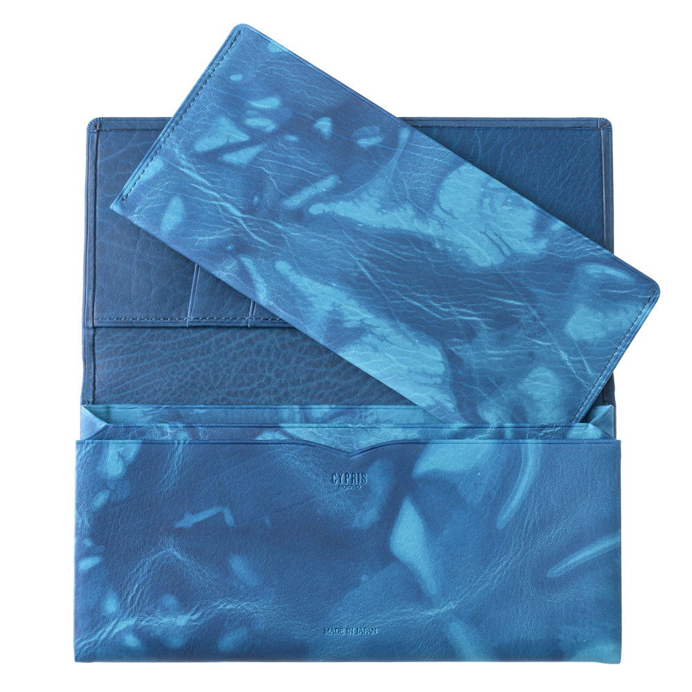 【キプリス】長財布(風琴マチ束入・単束付き)■AIZOME CALF