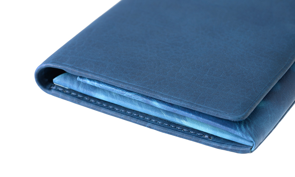 【キプリス】長財布(風琴マチ束入・単束付き)■AIZOME CALF