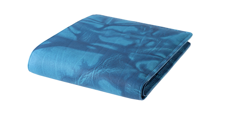 【キプリス】二つ折り財布(カード札入・小銭入れなし)■AIZOME CALF