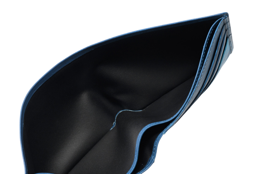 【キプリス】二つ折り財布(カード札入・小銭入れなし)■AIZOME CALF