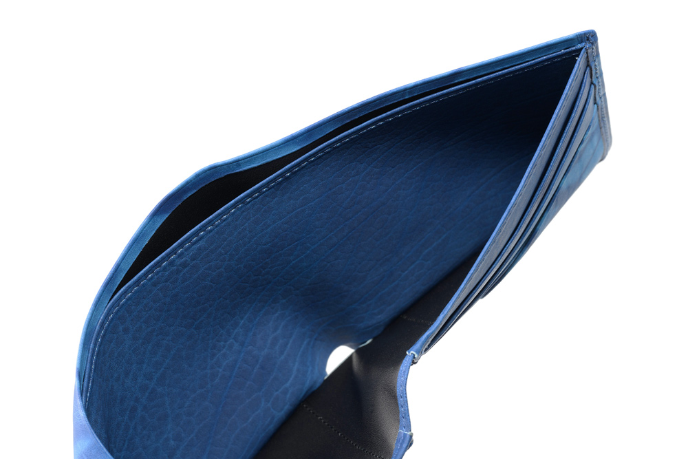 【キプリス】二つ折り財布(カード札入・小銭入れなし)■AIZOME CALF