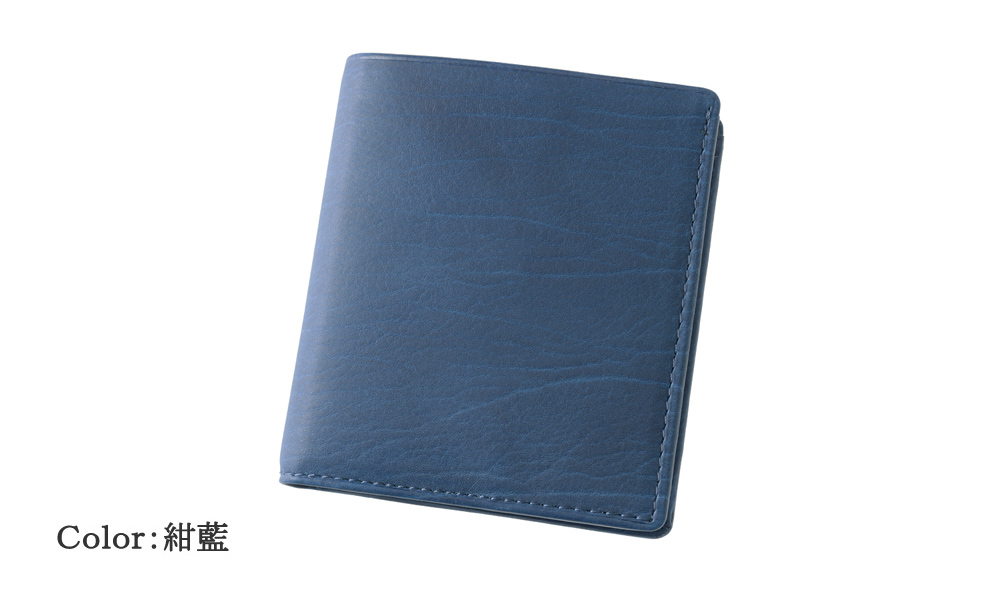 【キプリス】コンパクト札入(ＢＯＸ小銭入れ付き)■AIZOME CALF