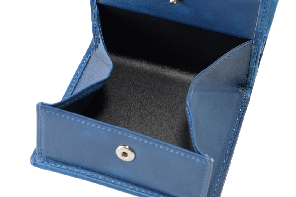 【キプリス】コンパクト札入(ＢＯＸ小銭入れ付き)■AIZOME CALF